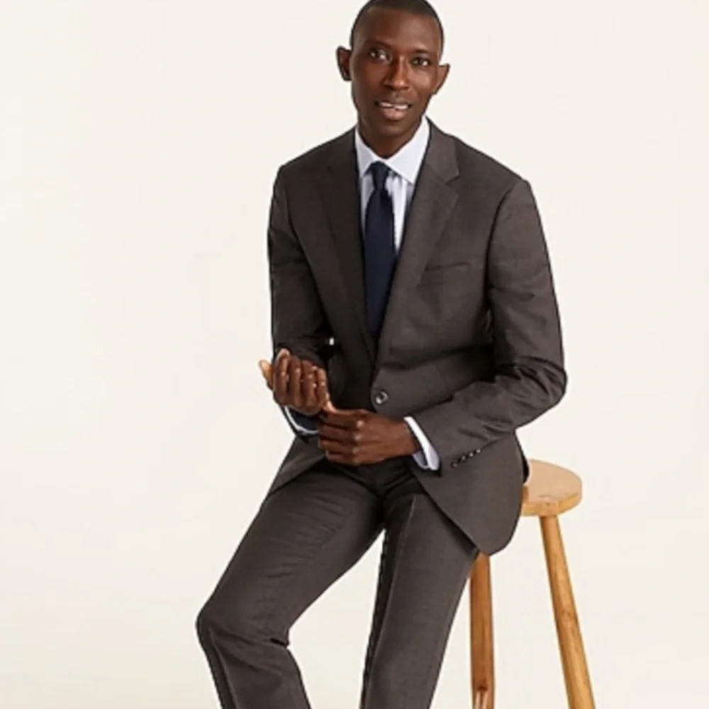 J crew ludlow slim fit suit jacket Italian stretch wool charcoal